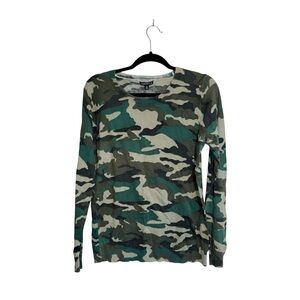 J. Crew Mercantile Camouflage Thin Sweater Multi Green Crewneck Medium Women’s